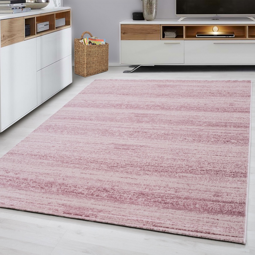 Cara Modern Plain Pink Rug